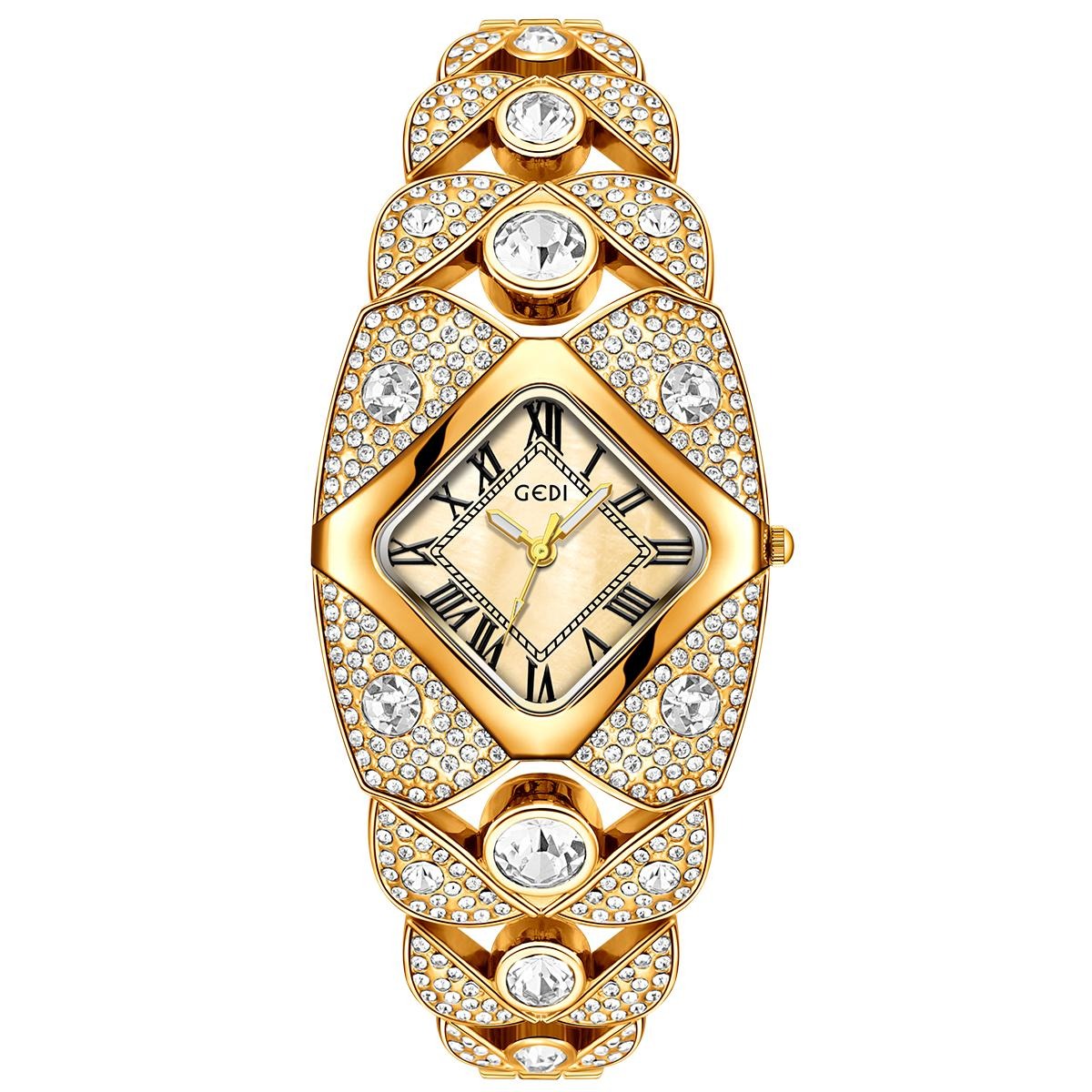 Luxury Watch Deals - UTHAI L008 นาฬิกาแฟชั่นสำหรับผู้หญิง กันน้ำ นาฬิกาควอทซ์ฝังอิฐสวยงาม นาฬิกาหรูหรา