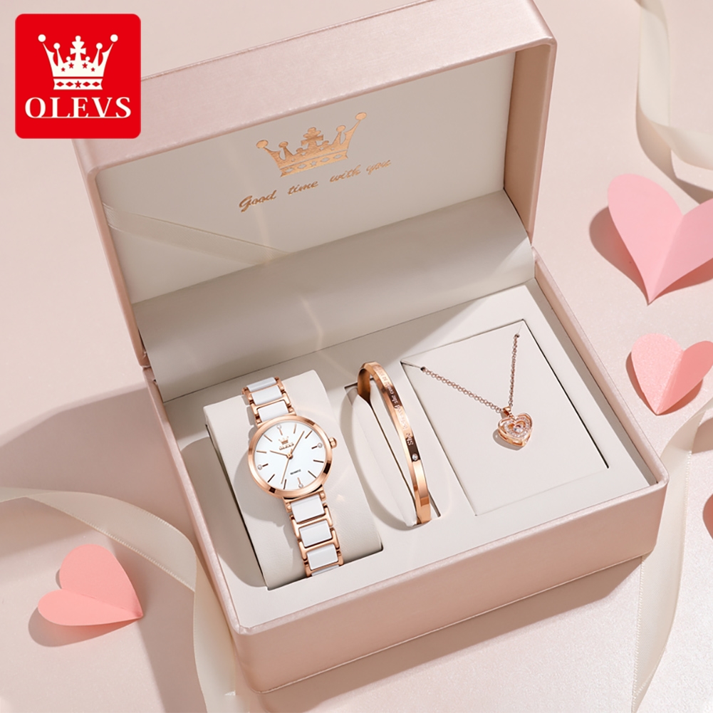 Luxury Watch Gift Box - นาฬิกาข้อมือผู้หญิง OLEVS รุ่น 5877 หรูหรา สง่างาม
