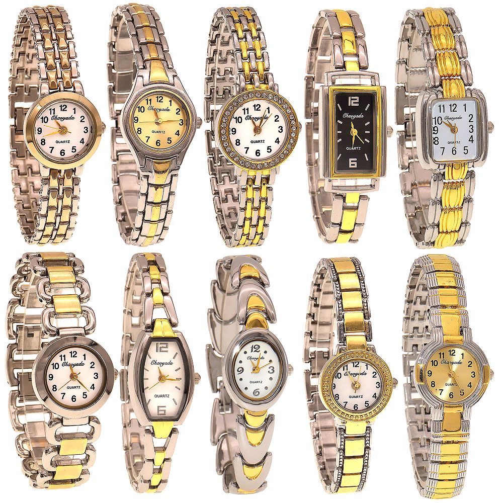Luxury Watch Girl - 10 ชิ้น/ล็อต, นาฬิกาข้อมือผู้หญิงแบบหรูหราหลากหลายแบบ นาฬิกาควอตซ์สำหรับผู้หญิง สาวๆ ของขวัญ