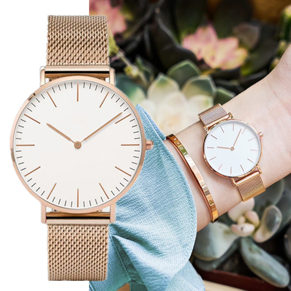Luxury Watch Deals - แบรนด์หรูนาฬิกาผู้หญิงแฟชั่นสแตนเลสตาข่ายเข็มขัดควอตซ์นาฬิกาข้อมือสุภาพสตรีนาฬิกาของขวัญ Montre Femme