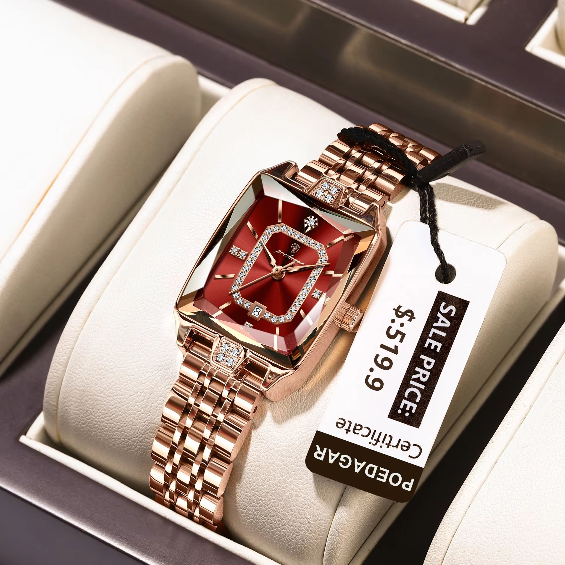 Luxury Watch Deals - POEDAGAR แฟชั่นผู้หญิงนาฬิกาข้อมือกันน้ําวันที่สุภาพสตรีนาฬิกาสแตนเลสสตีลควอตซ์ผู้หญิงนาฬิกา Reloj ของขวัญ