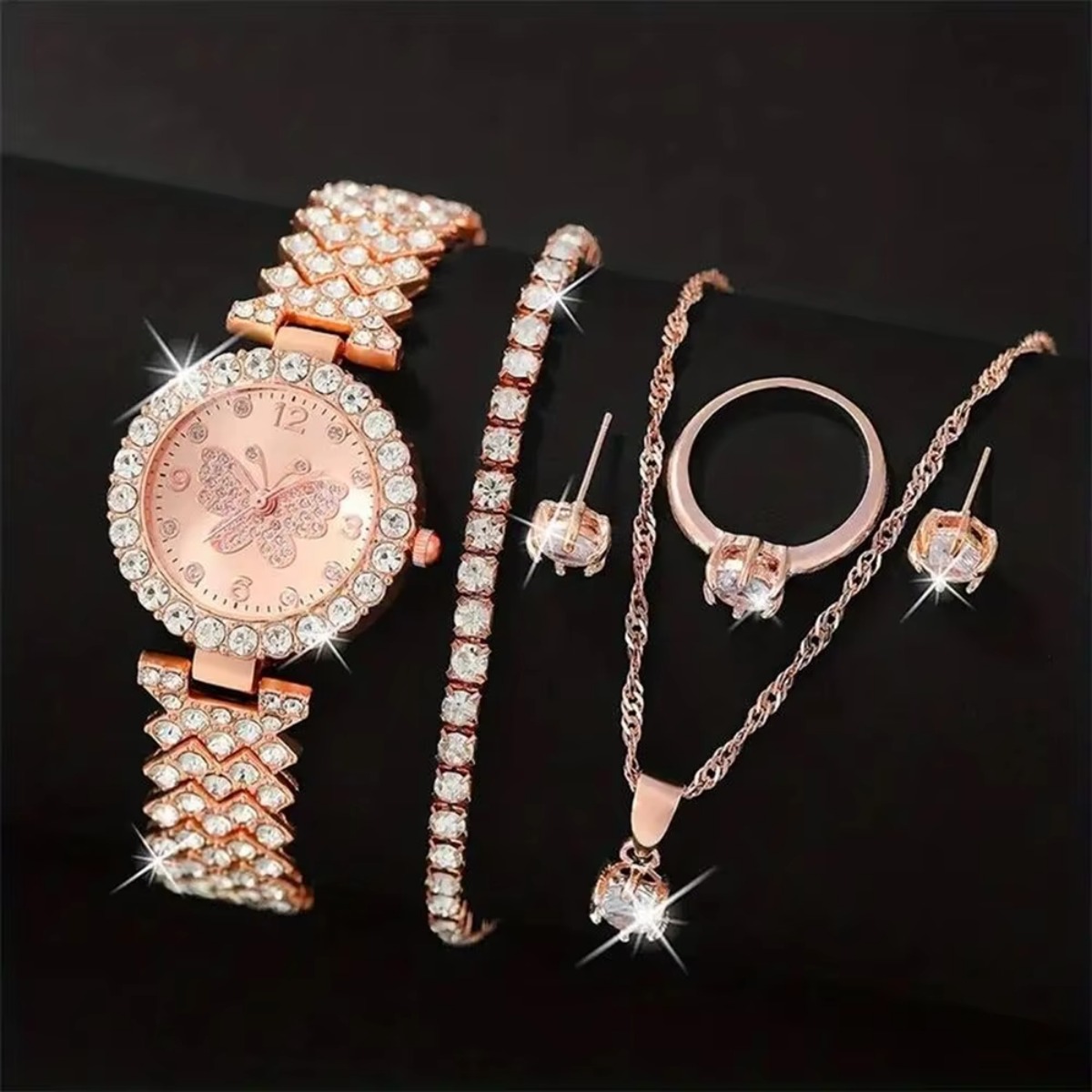 6 ชิ้น/เซ็ตหรูหราไรน์สโตนผีเสื - Luxury Watch Gift Box บทวิจารณ์และราคา
