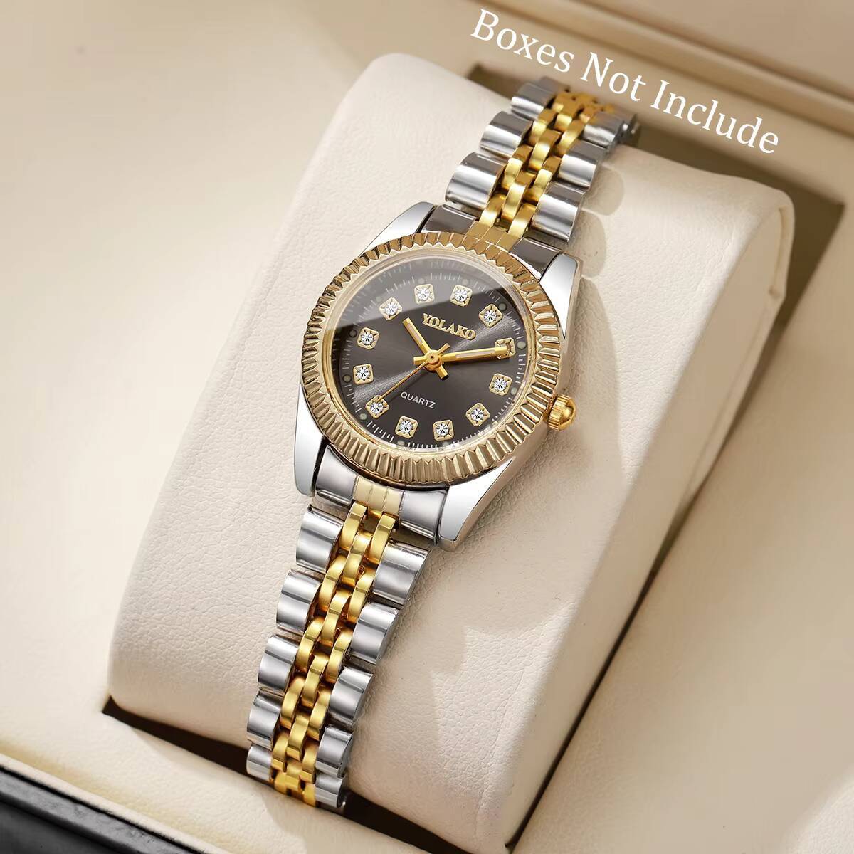 แฟชั่นไรน์สโตนผู้หญิงนาฬิกาควอ - Luxury Watch Gift Box บทวิจารณ์และราคา